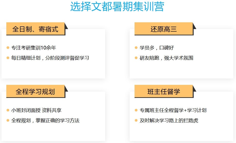 文都暑期考研特训营价开班信息