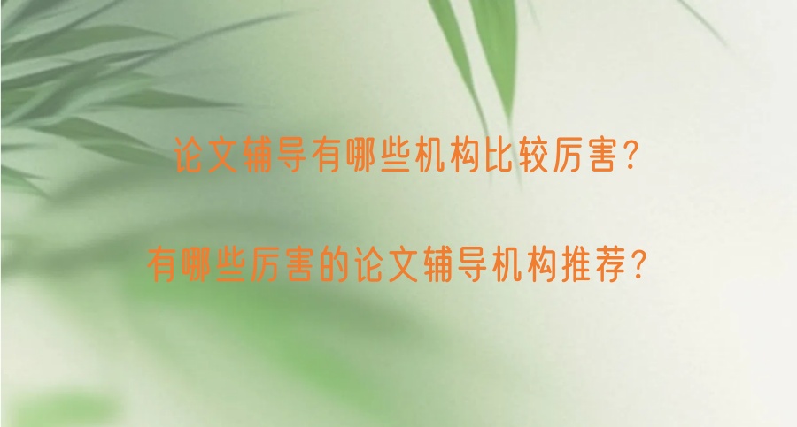 论文辅导有哪些机构比较厉害?有哪些厉害的论文辅导机构推荐? 论文辅导有哪些机构比较厉害?有哪些厉害的论文辅导机构推荐?