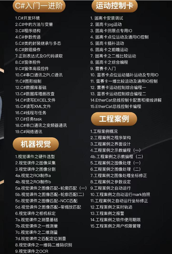 运动控制+C#+视觉+工程案例综合班