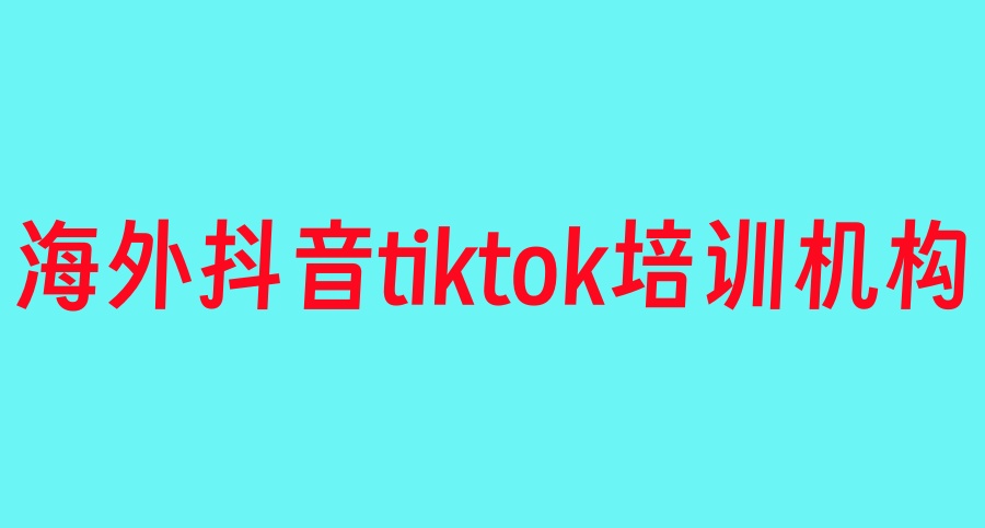 2026名单！海外抖音tiktok跨境电商十大运营培训机构名单榜-排名top10