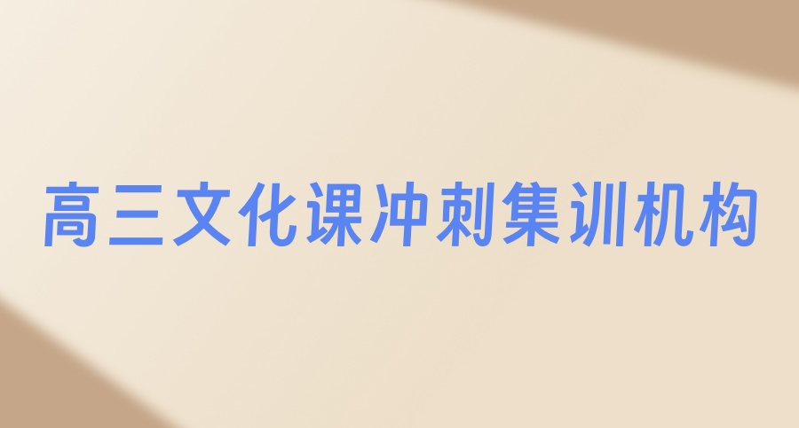 武汉高三艺考生文化课冲刺集训机构