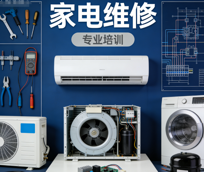 家电维修培训机构，家电维修技能学习，维修理论知识，维修就业方向
