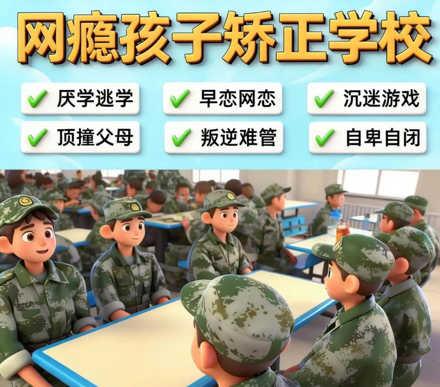 全封闭叛逆网瘾孩子军事化特训学校